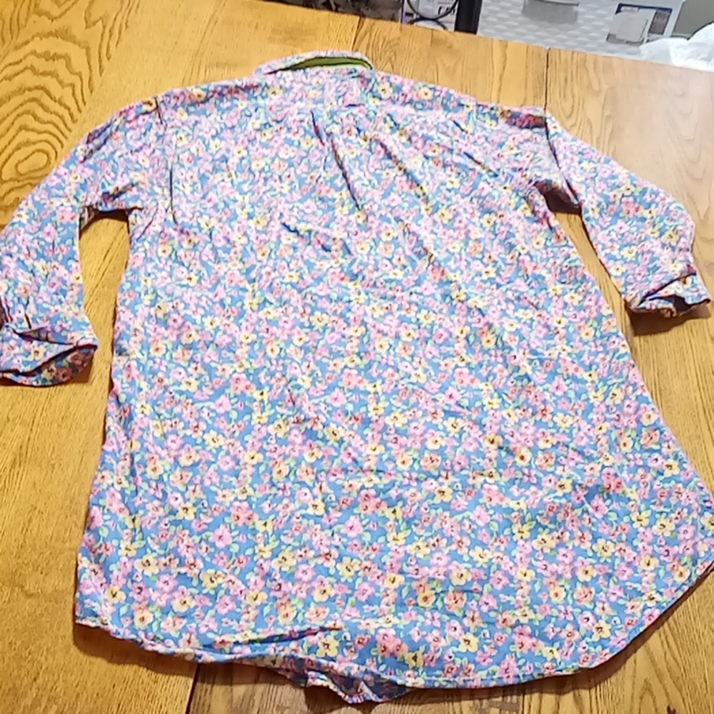 Lauren Ralph Lauren Womens SMALL Long Sleeve Shirt Preowned Floral Cotton - Picture 3 of 8